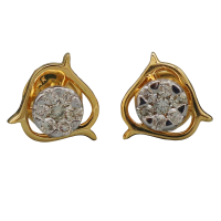 14 karat hallmark genuine gold 1cm stud crystal drop earrings ladies, 3.27g fine gold jewelry