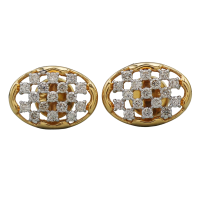 14CTS Stamp Pure Gold 1.5cm Stud Earrings 3.66g Gift for Sister & Father