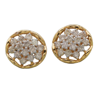 14 carat seal truthful gold 1.2cm stud ladies fashion earrings floral gold studs