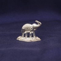 Mini Silver Elephant Statue – 3.4 cm Height | 6.36g Handcrafted Lucky Figurine